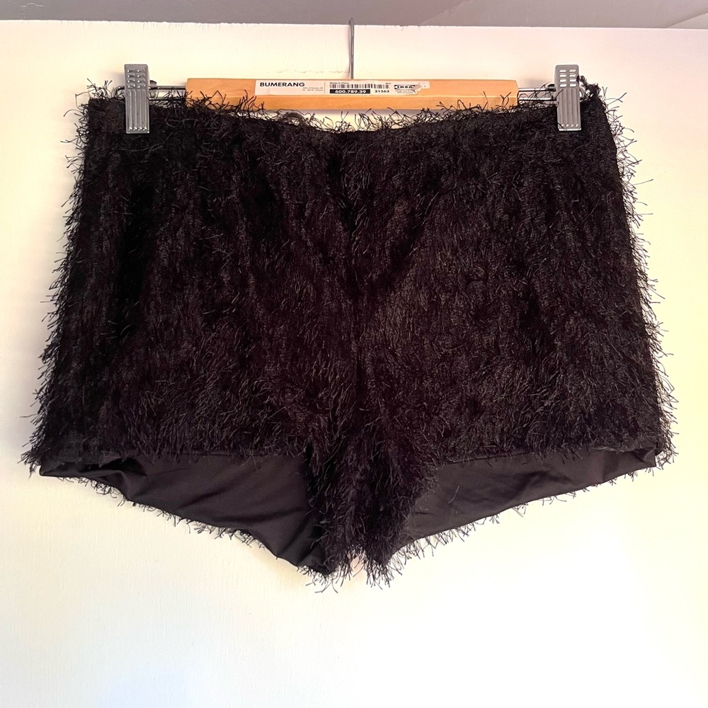 Black Fuzzy Women's Party Shorts